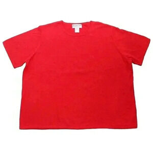 Pendleton Women's Size 2X 100% Cotton Red Short Sleeve Knit Top
